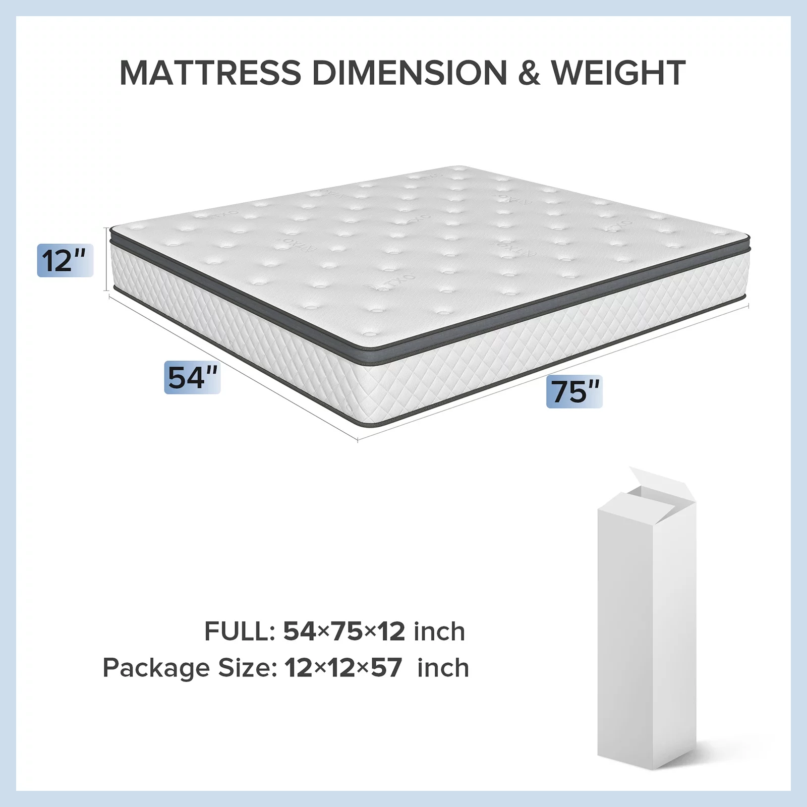 12 Inch Memory Foam Mattress, Innerspring Hybrid Mattress C Full ...