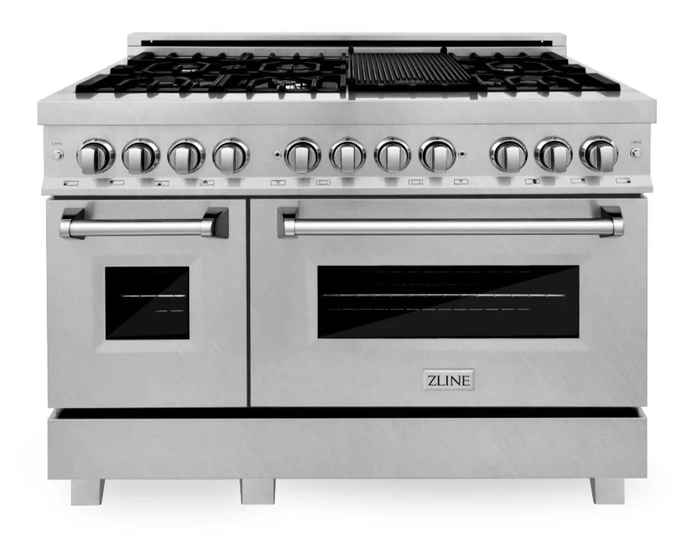 Zline 48 In. Professional Gas Burner Electric Oven In Durasnow 