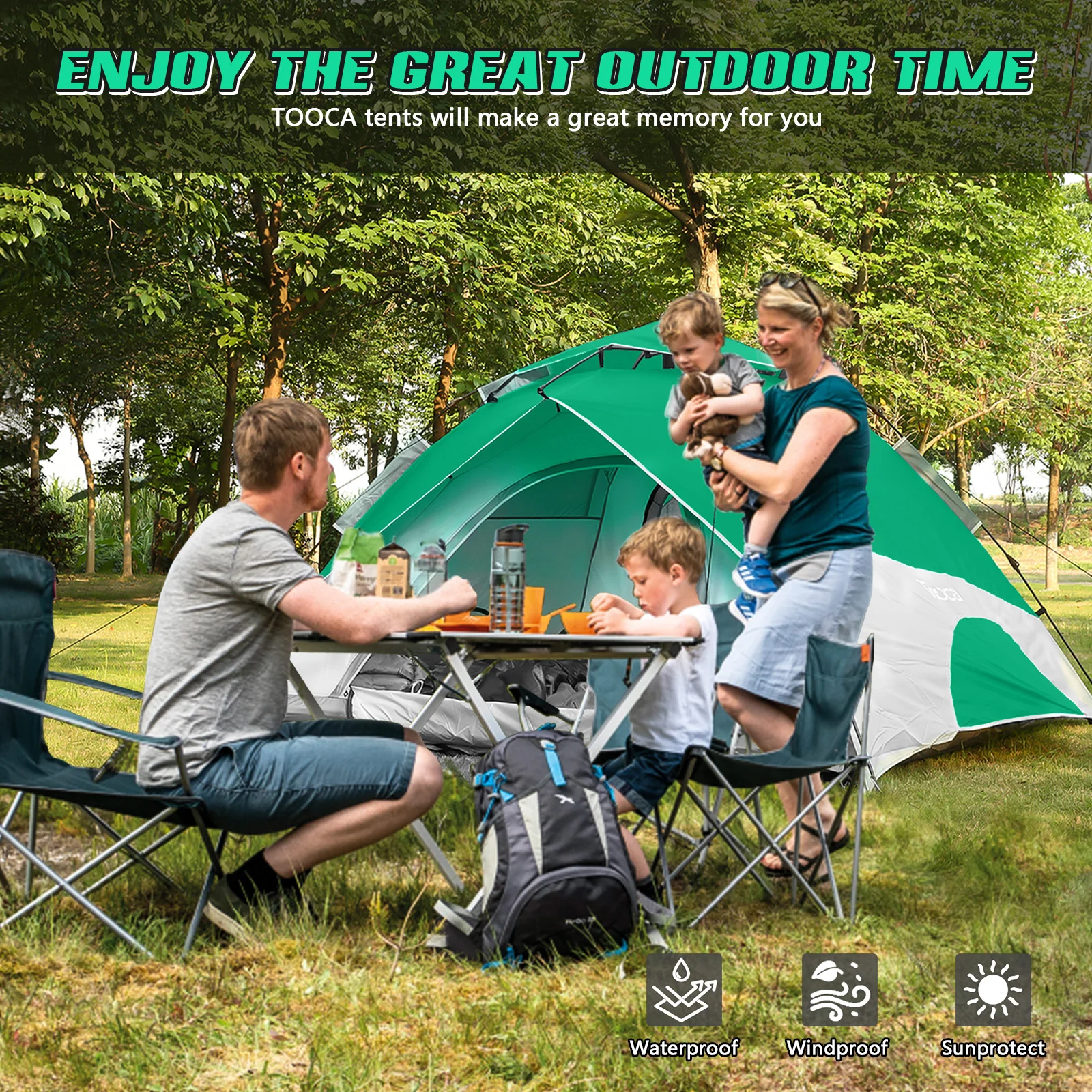 TOOCA 4-Person Camping Tent - Abt Online