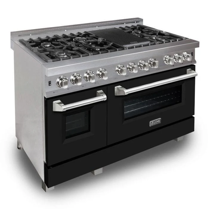 Zline 48 In. Professional Gas Burner Electric Oven Durasnow® Stainless 